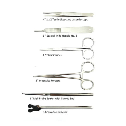 22 Piece Stainless Steel Dissection Kit for Medical Suture Practice Surgical Training Students and Professionals