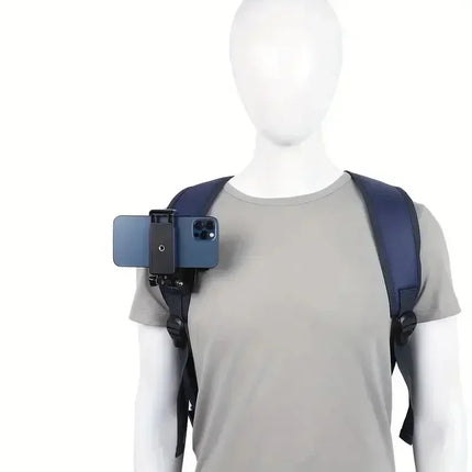 Anti-Slide Backpack Strap Clip Mount Adjustable Phone Holder for IPhone 15 Pro Max Samsung Outdoor Live Video Stand Clamp Mount