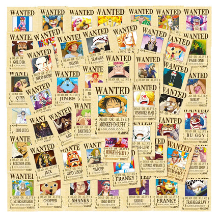 50/100pcs Japan One Piece Anime Stickers Cartoon Decals DIY Skateboard Car Laptop Motorcycle Waterproof Cool Sticker Classic Toy