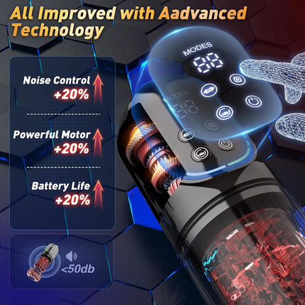 Automatic Male Masturbation Cup Thrusting Rotation Male Masturbator Sucking Licking Vacuum Penis Pump Real Pocket Pussy Sex Toys