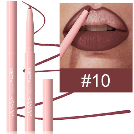 Long-Lasting Matte Tapered Nib Lip Liner Pencil Creamy Plumping Waterproof Natural Nude Brown Slim Lip Stain Makeup