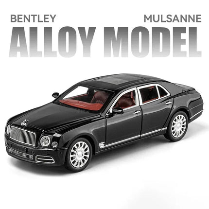 Diecast 1:24 Scale Bentley Mulsanne Alloy Model Car Collection Vehicle Simulation Sound & Light Metal Toy Car Toy For Kids Gift