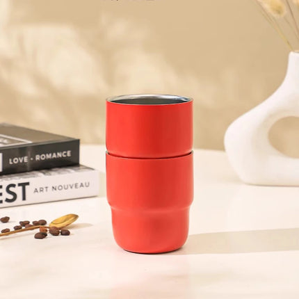 304 Stainless Steel Vacuum Tumbler, Portable Travel Mug for Hot & Cold Beverages - 255ml Travel, Coffee, Party Cup in 16 Colors