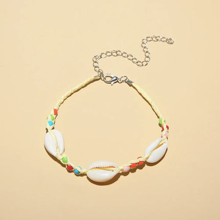 Hand Woven Shell Shaped Anklets 2024 Shell Starfish Shell Ankle Bracelet Beach Ankle Chains Man