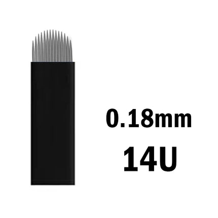 50pcs/Box Black Nano Blades Thin 0.18mm Microblading Flex U Shape Tattoo Needles Permanent Makeup Eyebrow Manual Pen