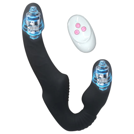 Strapless Strap on Dildo Vibrators for Women Double Head Vibrating Penis Dildo for Lesbian Erotic Adult Sex Toys for Couples 18+