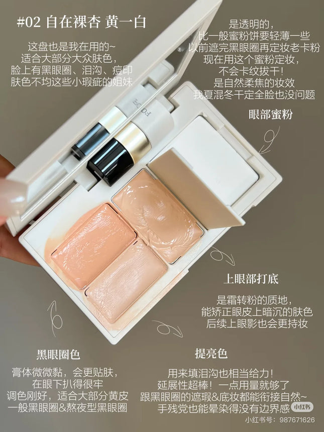 INSBAHA 3 Colors Concealer Palette Lasting Moisturize Concealer Cream Contouring Brightening Highlighter Face Color Corrector