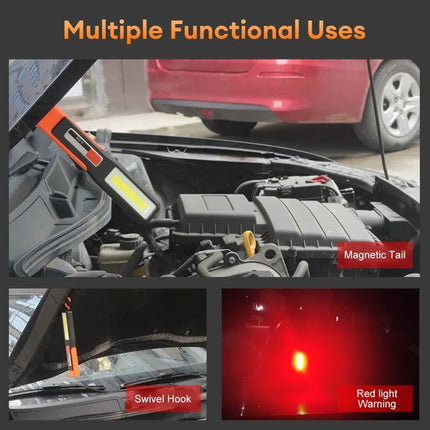 COB LED Work Light,USB Rechargeable Magnetic Garage Lamp,Outdoor Waterproof EDC Flashlight for Car Repair Mechanic Emergency