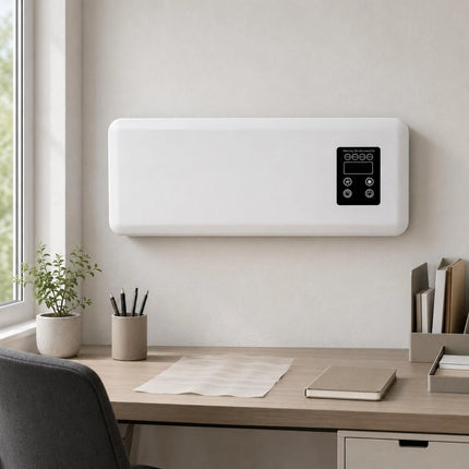 Electric Wall Heater Black Control Panel Wall-Mounted Heater Home Heating Slim Modern
