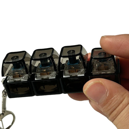 4/9 Keys Stress Relief DIY Button Keycap Fidget Keychain Toys Gift Mechanical Keyboard Axis Tester LED Keyboard Key Toy