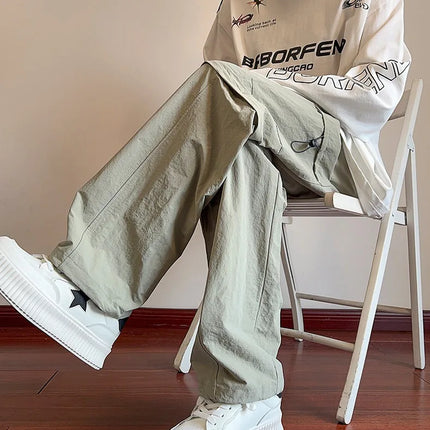 Korean Fashion Trend: Detachable Functional Work Pants with Two-Wear Style, Retro Cool Sports Casual Men's Summer Versatile Outf