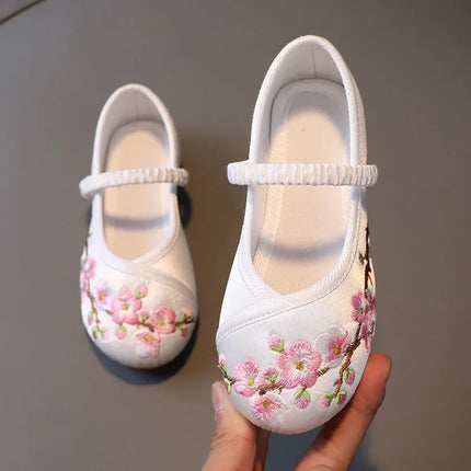 Princess Performance Traditional Chinese Hanfu Shoes Embroidered Children's Footwear Ancient Style Girls' Footwear Handmade