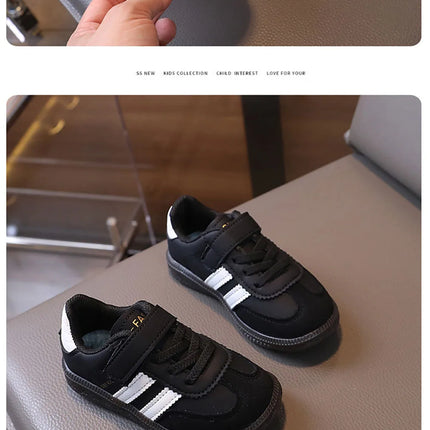 PU Leather Sport Shoes For Children Soft-soled Waterproof Girl's Sneakers Ergonomics Anti-slippery Toddler Shoes For Kids