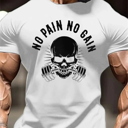 New Men's Fitness T-Shirt Fierce Gym Sports Short-Sleeved Top Quick-Dry Round Neck T-Shirt Fitness Competition Training Clothes
