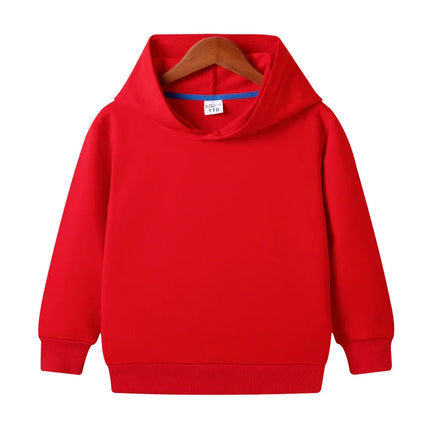Pure Cotton Children Blank Tops Printed Custom Hoodies Boys Girls Sweatshirts 2024 Spring Fall New Solid Color Hooded Sweatshirt