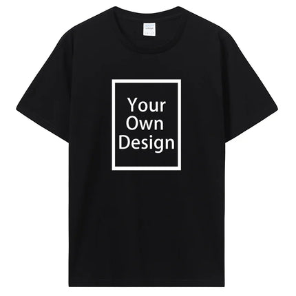 Custom Cotton Customized Print Short Sleeve T Shirt Men Women Tops Tees DIY Your Like Photo Or Logo Cotton T-shirt Men Clothing