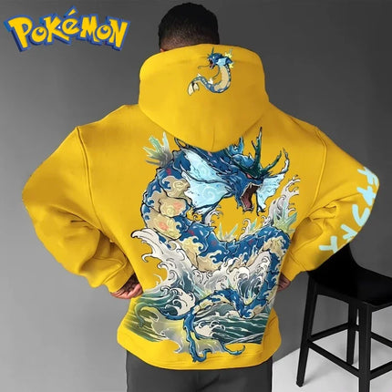 Pokémon Men's Hoodie 2025 Autumn/Winter Anime Gyarados Print Loose Street Casual Japanese Trendy Versatile Original Jumper Top