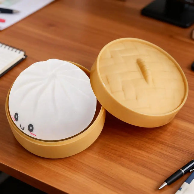 Colorful Dumpling Stress Balls Fidget Sensory Toys Simulation Food Squishies Bun With Steamer Dough Ball Gifts