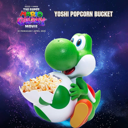 Official Nintendo Yoshi Popcorn Bucket The Super Mario Galaxy Movie Light Up Luma Style Multi Functional Drink Cup For  Fans