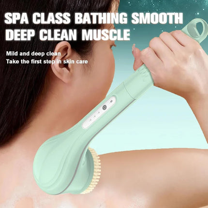 【BRAND NEW】For Full Body Cleansing Electric Bath Brush With 6 Attachments-3-Speed Adjustable Back Scrubber For Skin Care Exfolia