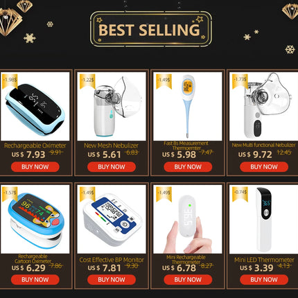 Rechargeable Medical Oximeter Strap Lanyard Fingertip Pulse Oximeter Blood Oxygen Saturation Monitor Digital LED Display Child