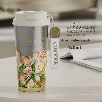 100% Pure Titanium Couples Coffee Mug - 520ml  Cup, Compact Portable for Office/Outdoor/Travel, Coffee Heat Retention