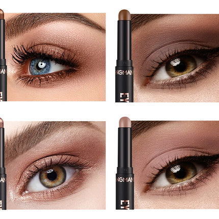16 Vibrant Metallic Eyeshadow Sticks Waterproof Long Lasting Satin Finish Professional Makeup Pencil Set 8 Colors