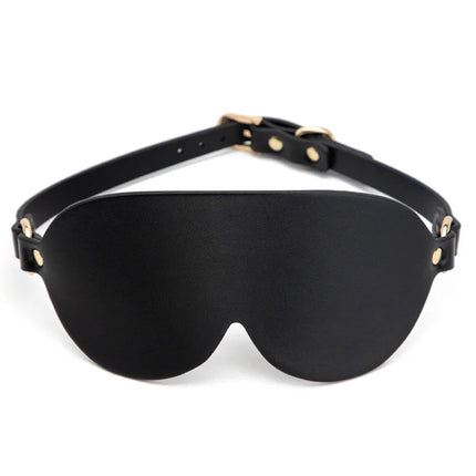 SM Blindfold 100% Light Blocking PU Leather Mask for Couples BDSM Play Sensory Deprivation Hood Fetish Bondage Role Play
