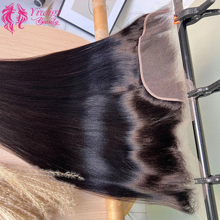 13x4 5x5 Light Yaki Straight HD Lace Frontal Ear To Ear Pre Plucked Swiss Transparent Yaki 2x6 Closure Raw Human Hair For Women