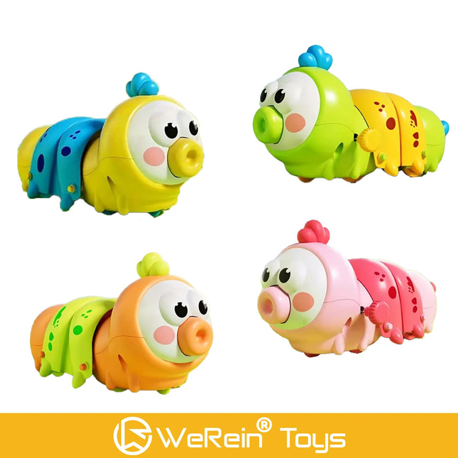 Spring-Loaded Fun Crawling Caterpillar Toy Educational Early Learning Plaything for Kids
