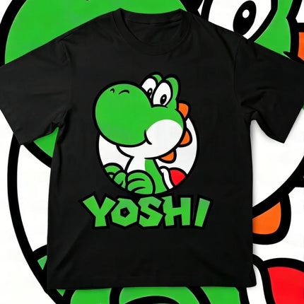 2026 Summer Boys Girls Family Kids T-shirt Tops Summer Cartoon Yoshi Men's Women's Short Sleeve T-shirt Tops