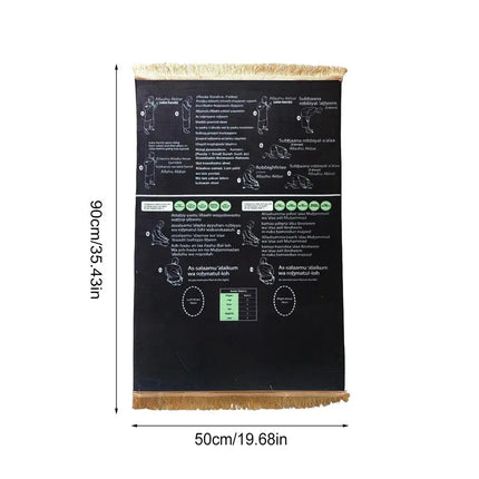 Foldable Step By Step Educational Prayer Mat Non-Slip Visual Instructions Guided Prayer Mat Portable Bilingual Guided Prayer Mat