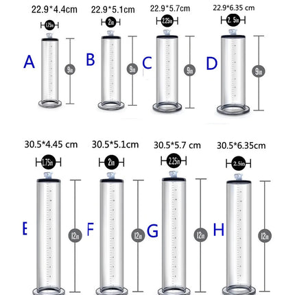 Manual Penis Vacuum Pump with Gauge, Acrylic Male Enlargement Extender Trainer, Masturbation Pump Adult Sex Toy Set for Men