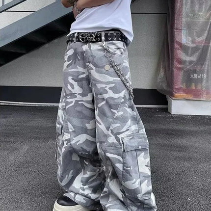 2026 Pantalones Y2K Streetwear Camouflage Baggy Cargo Jeans Pants For Men Clothing Wide Leg Oversize Long Trousers Moda Hombre