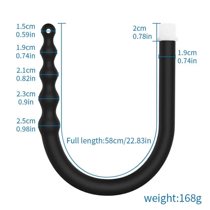 Silicone Long 58cm Anal Beads Plug Dilator Douche Enema Vagina Cleaning Kit Buttplug Syringe Shower Head Gay Sex Toy For Couples