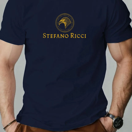 Men's cotton T-shirt, eagle head summer round neck short-sleeved graphic breathable fashion casual T-shirt
