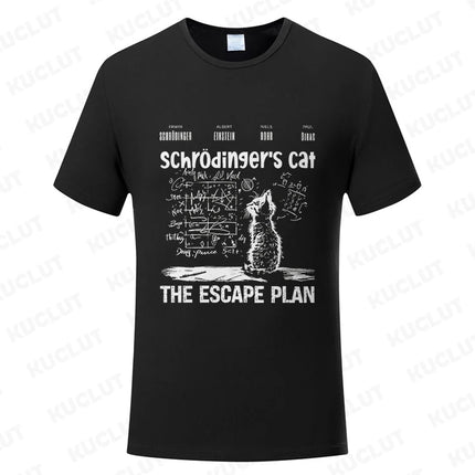 T Shirt for Men Clothing Fashion  Cat The Escape Plan Geeky Printed T Shirts Harajuku Short Sleeve Tee Casual Men's Clothing