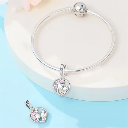 Original 925 Sterling Silver Charms Beads Cute Mushroom Unicorn Love Wings Pearl Charm for Bracelet Pendant Woman Girl Jewelry