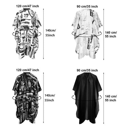 Barber Cape & Neck Brush Set, Waterproof Retro Print Hair Cutting Cape, Soft Neck Duster Brush for Salon Home Hairdressing
