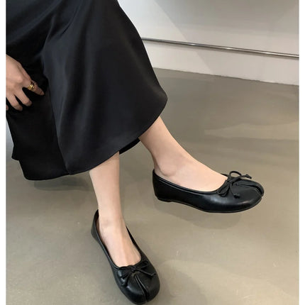 New Brand Women Flats Soft Ballet Shoes Slip On Loafers Soft Moccasins Tabi Ninja Casual Shoes Mujer Ladies Shoes Bow Knot Mujer