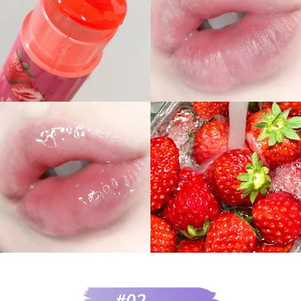 Jelly Fruit Lip Balm Plant Extract Moisturizing & Nourishing Lip Pomade Lasting Hydrating Lip Gloss Care Juicy Peach Lipsticks