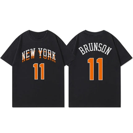 Summer Playoff New York Brunson Towns Jersey Short-sleeved City Jersey American Basketball Jersey Half-sleeved Cotton T-shirt