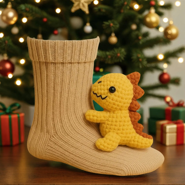 1 Pair New 3D Knit Animal Socks Dinasour Cartoon Embroidered Socks Animal Funny Socks for Women Teens Kids Home Legs Warme