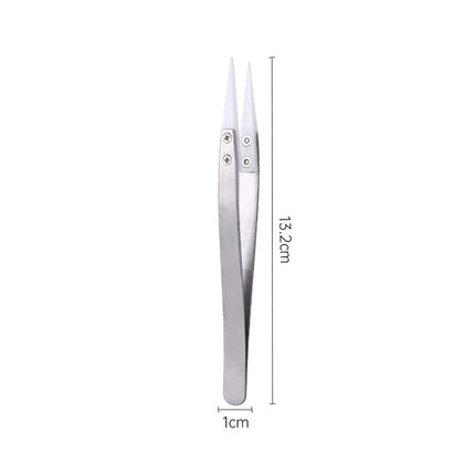 1200° Ceramic Tipped Stainless Steel Tweezers Tips Heat Pointed Resistant Tweezer Electronic Soldering Tweezers Fine Pointed Tip