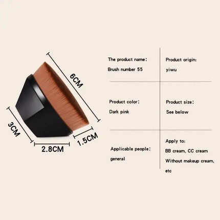 Streak-Free Foundation Brush - High-Density Vegan Fiber for Liquid & BB Cream, Magic  Application, Travel-Friendly Beauty Tool