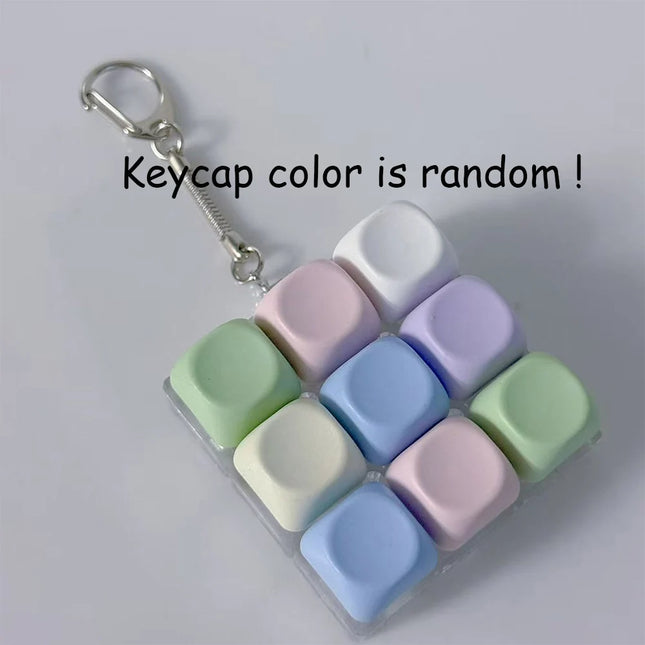 Decompression 4 / 9 Keyboard Key Toy Anti Stress Relief Finger Keychain ﻿Game Button Pinch Tester Office Desk Accessory