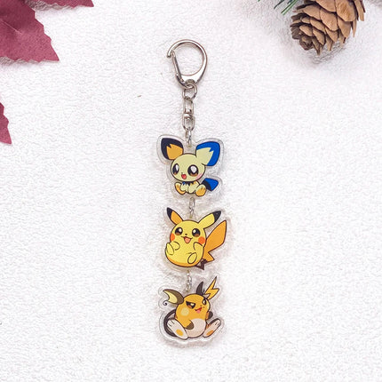 Pokémon Pikachu Bulbasaur Gengar Squirtle Car Keychain Accessories Acrylic Charms Pendant For Bag Key Holder Backpack Decoration