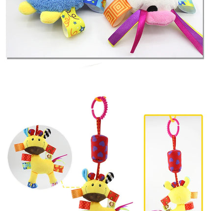 Baby Rattles Hanging Toys for Car Seat Crib Stroller Gym Montessori Sensory Plush Toys for Baby 0-12 Months with Teether Newborn