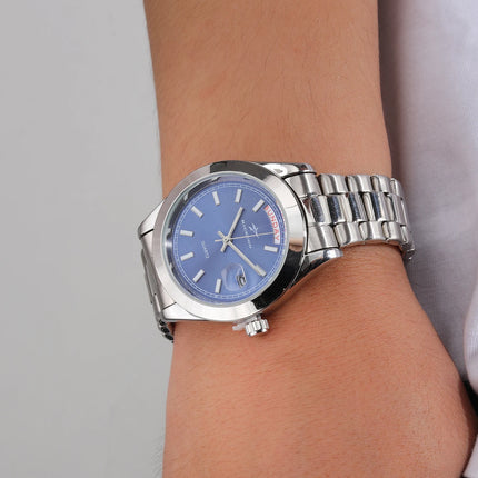 Fashion Watch Casual Clock for Men Business Daily Stainless Steel Quartz Wristwatch Clock Watch for Couples Father Gift