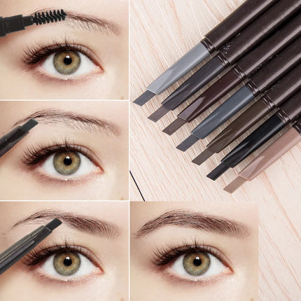 5 Color Double Ended Eyebrow Pencil Waterproof Long Lasting No Blooming Rotatable Triangle Eye Brow Tattoo Pen Makeup 5PC